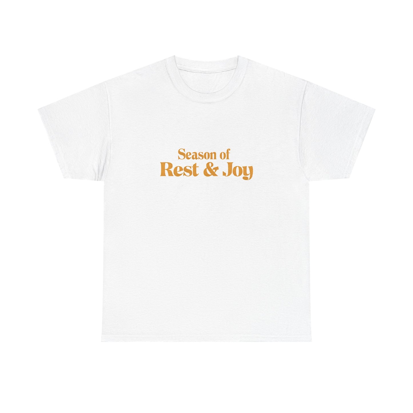 Season of Rest & Joy Unisex Heavy Cotton Tee, Relaxed Fit Shirt, Holiday Gift Tee, Comfortable Casual Wear, Gift for Friends, Relaxation Tee