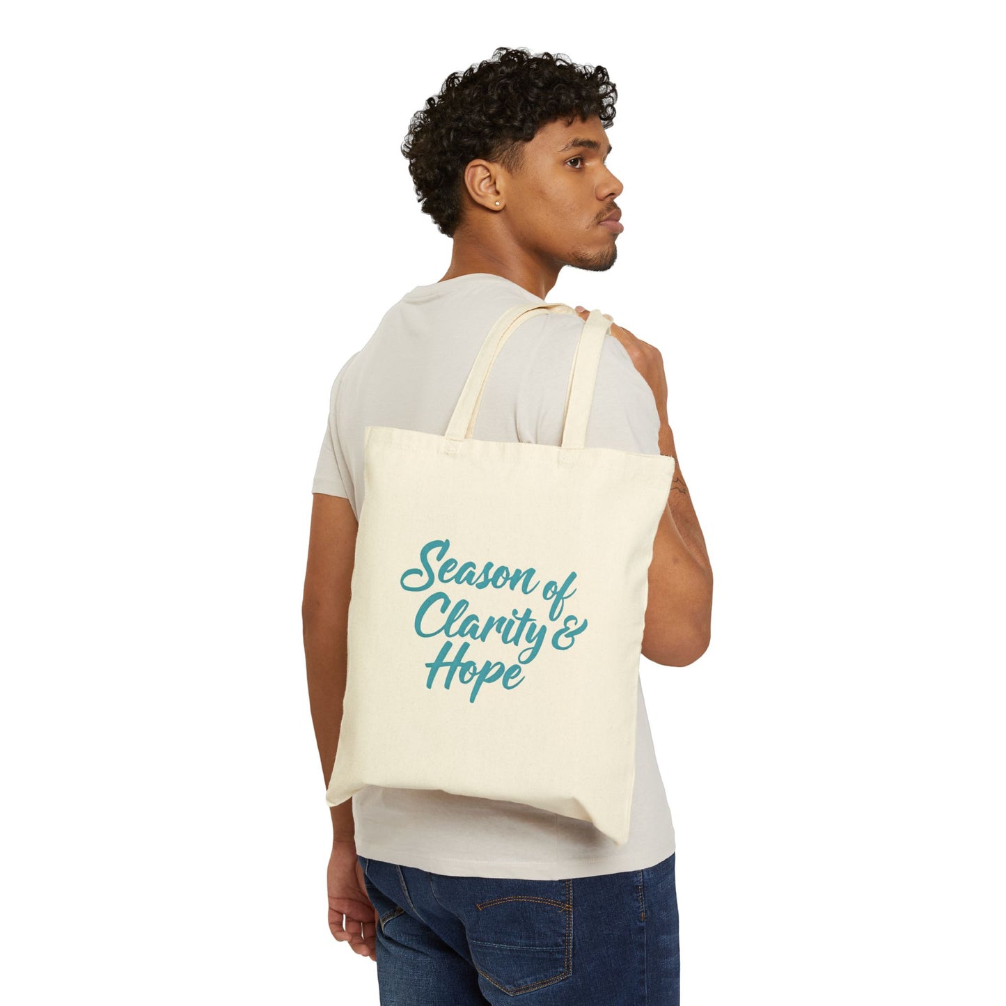 Season of Clarity & Hope Tote Bag | Eco-Friendly Cotton Bag, Inspirational Gift, Reusable Shopping Bag, Beach Tote, Gift for Friends