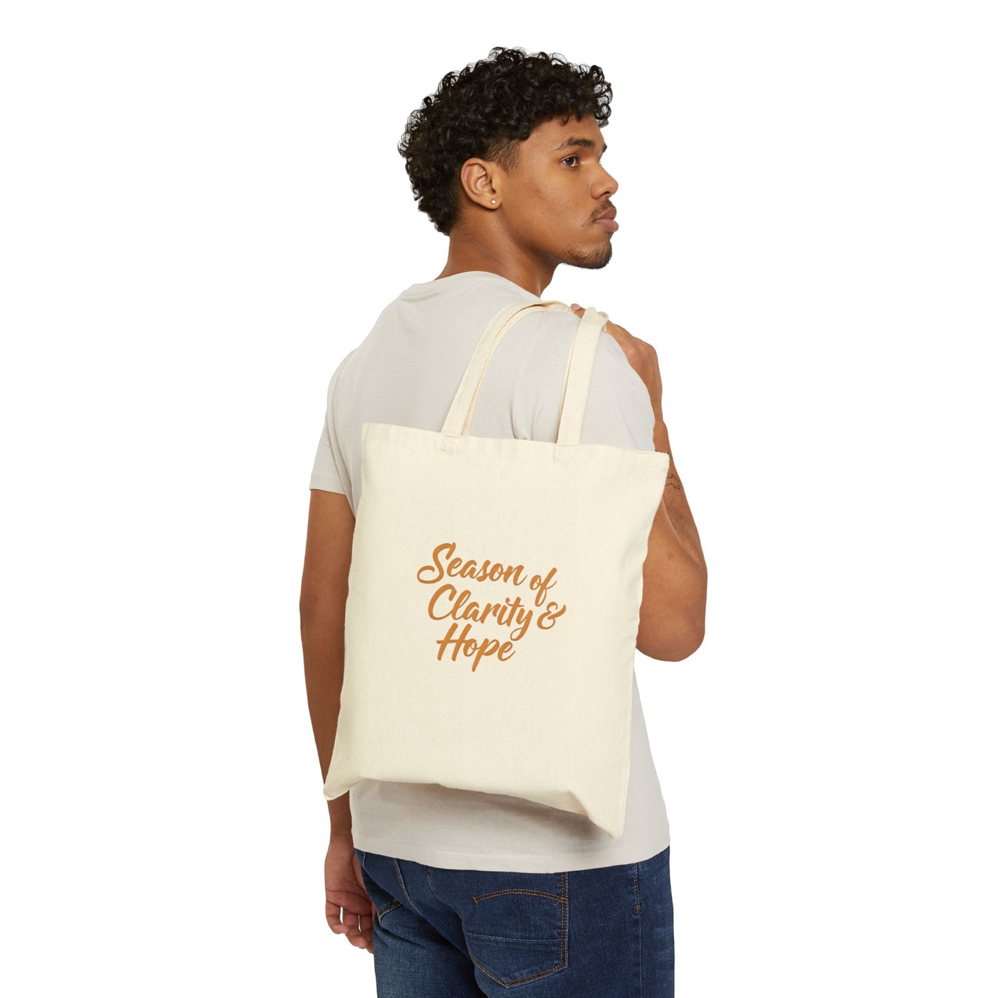 Season of Clarity & Hope Tote Bag, Inspirational Canvas Bag, Eco-Friendly Shopper, Gift for Friends, Motivational Tote