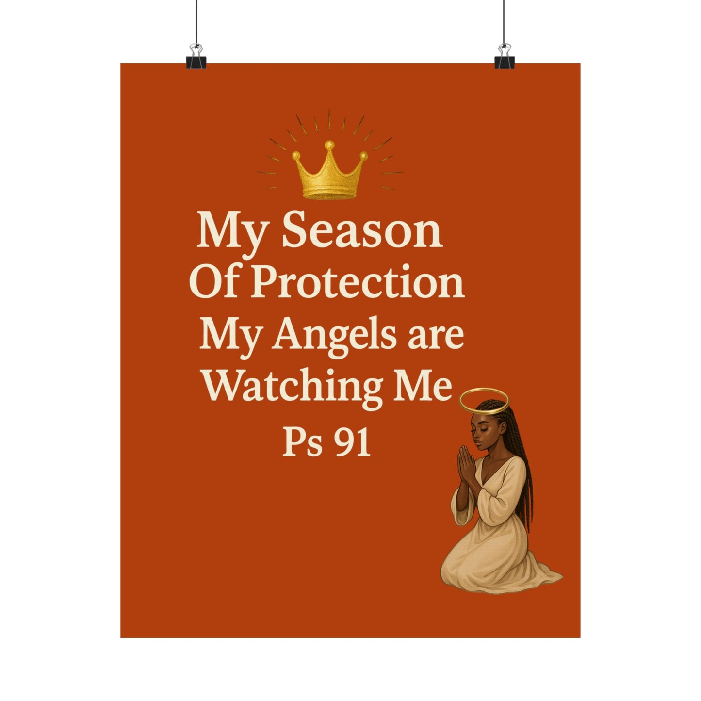 Spiritual Matte Vertical Posters | Angel Protection Decor, Motivational Wall Art, Christian Home Decor, Gift for Faith, Psalm 91 Printing
