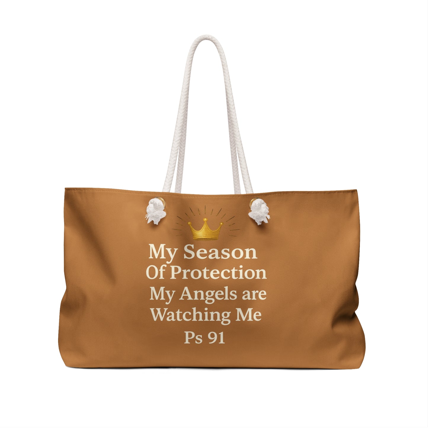 Spiritual Weekender Bag – My Season of Protection, Travel Tote, Beach Bag, Gym Bag, Angel-Themed Luggage