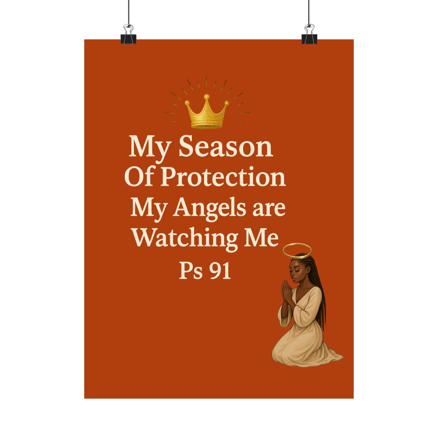 Spiritual Matte Vertical Posters | Angel Protection Decor, Motivational Wall Art, Christian Home Decor, Gift for Faith, Psalm 91 Printing