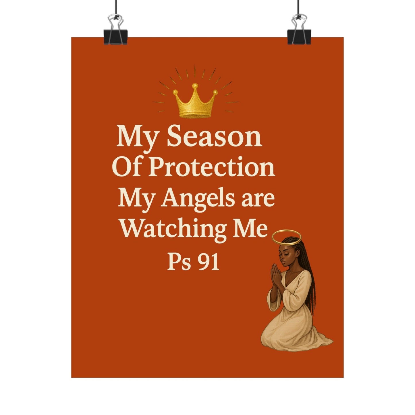 Spiritual Matte Vertical Posters | Angel Protection Decor, Motivational Wall Art, Christian Home Decor, Gift for Faith, Psalm 91 Printing