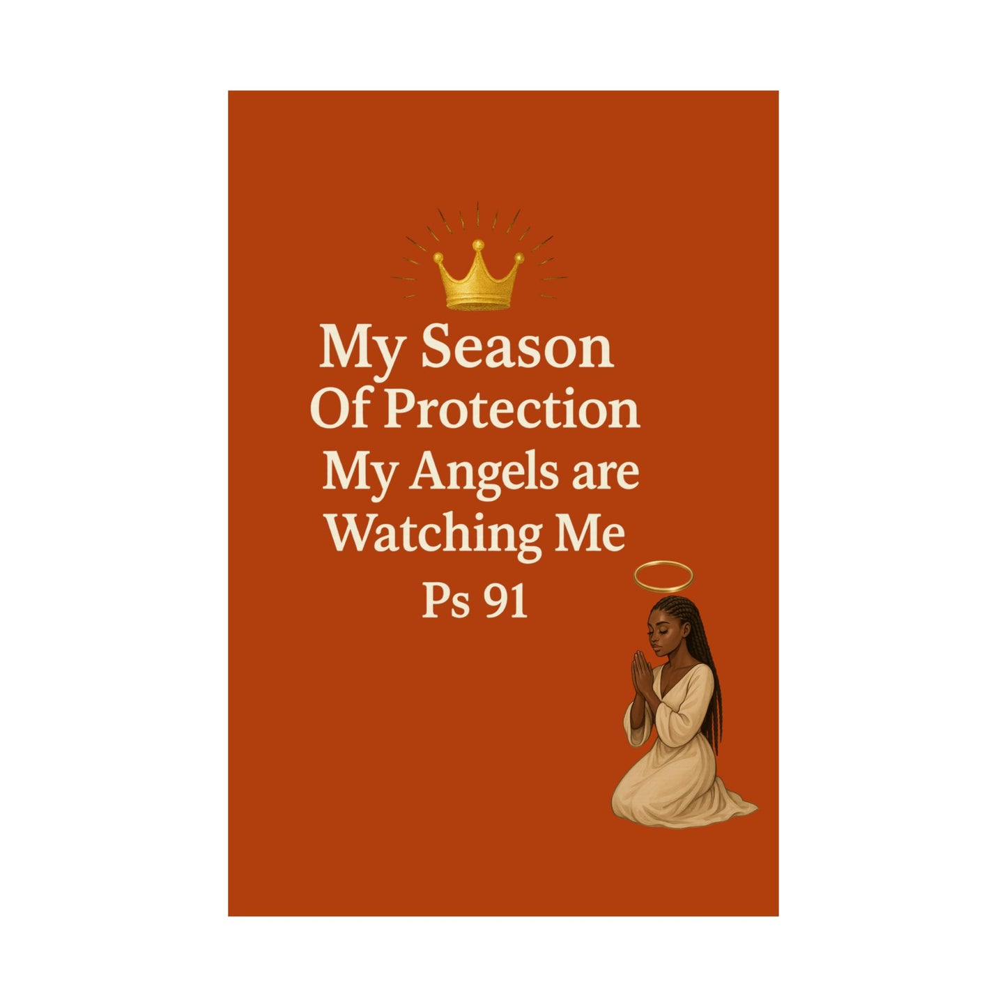 Spiritual Matte Vertical Posters | Angel Protection Decor, Motivational Wall Art, Christian Home Decor, Gift for Faith, Psalm 91 Printing