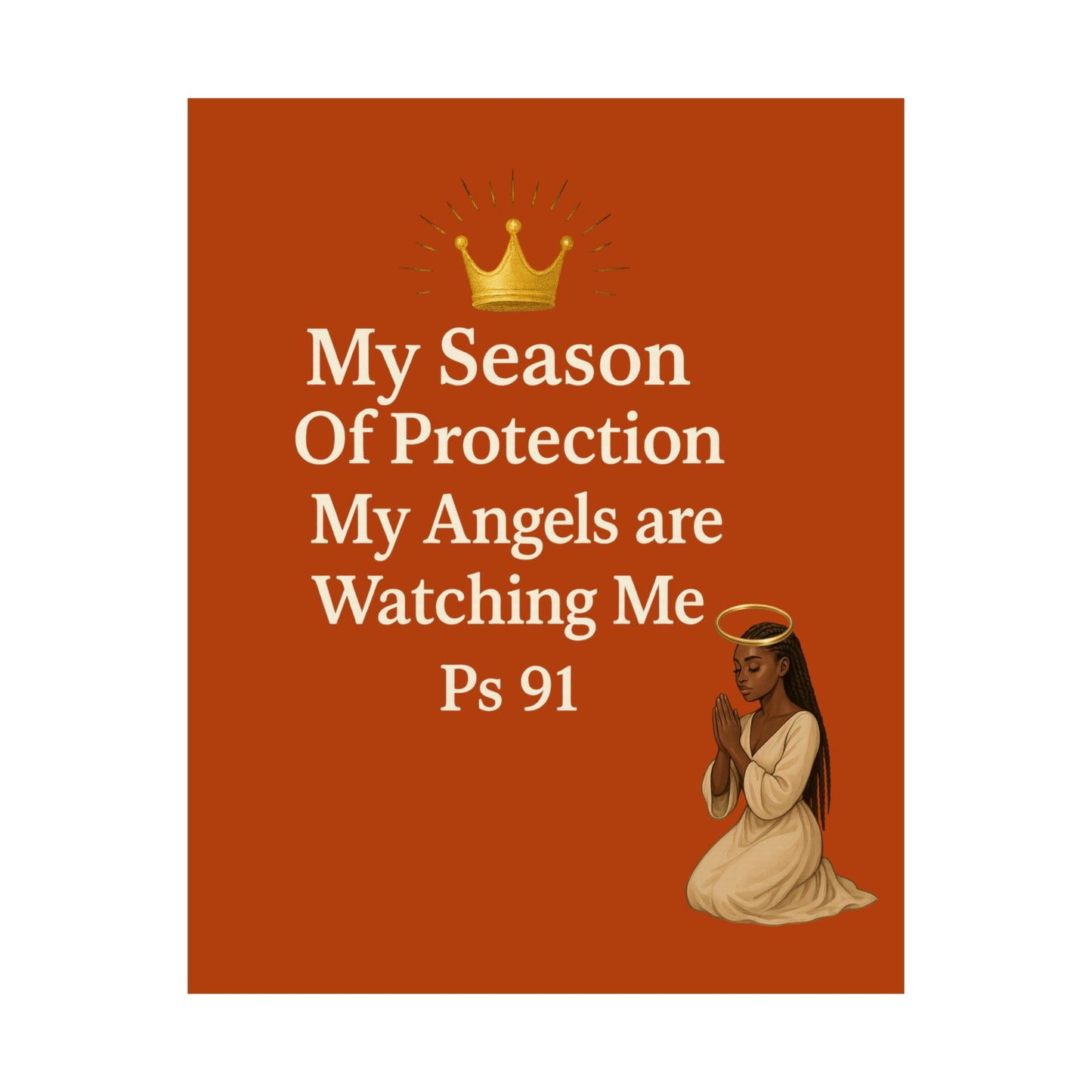 Spiritual Matte Vertical Posters | Angel Protection Decor, Motivational Wall Art, Christian Home Decor, Gift for Faith, Psalm 91 Printing