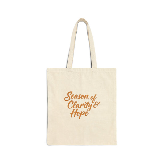 Season of Clarity & Hope Tote Bag, Inspirational Canvas Bag, Eco-Friendly Shopper, Gift for Friends, Motivational Tote