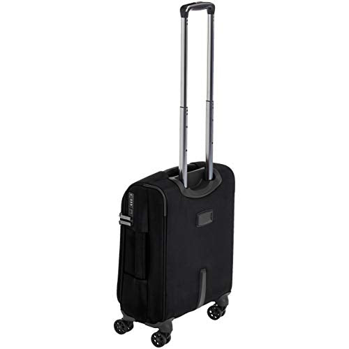 Amazon Basics Expandable 23-inch Softside Luggage with TSA Lock, 4 Double-Wheeled Spinners, Corner Guards, Black