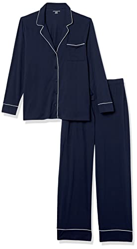 Amazon Essentials Women's Cotton Modal Long-Sleeve Shirt and Full-Length Bottom Pajama Set