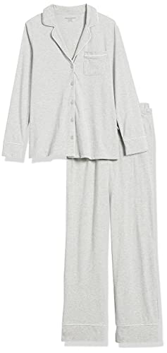 Amazon Essentials Women's Cotton Modal Long-Sleeve Shirt and Full-Length Bottom Pajama Set