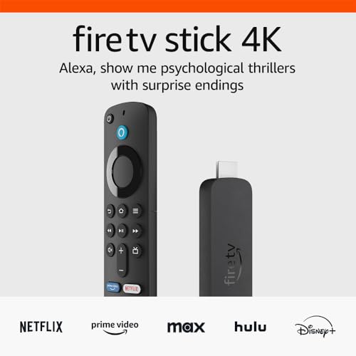 Amazon Fire TV Stick 4K streaming device, more than 1.5 million movies and TV episodes, supports Wi-Fi 6, watch free & live TV