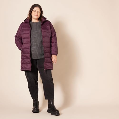 Amazon Essentials Women's Lightweight Water-Resistant Hooded Puffer Coat (Available in Plus Size)