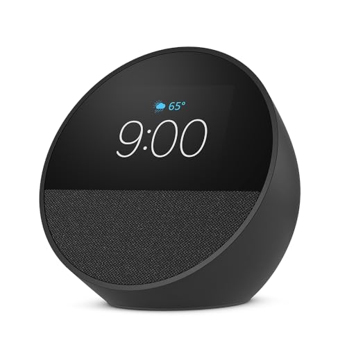 All-new Amazon Echo Spot (2024 release), Smart alarm clock with vibrant sound + Alexa, Ocean Blue