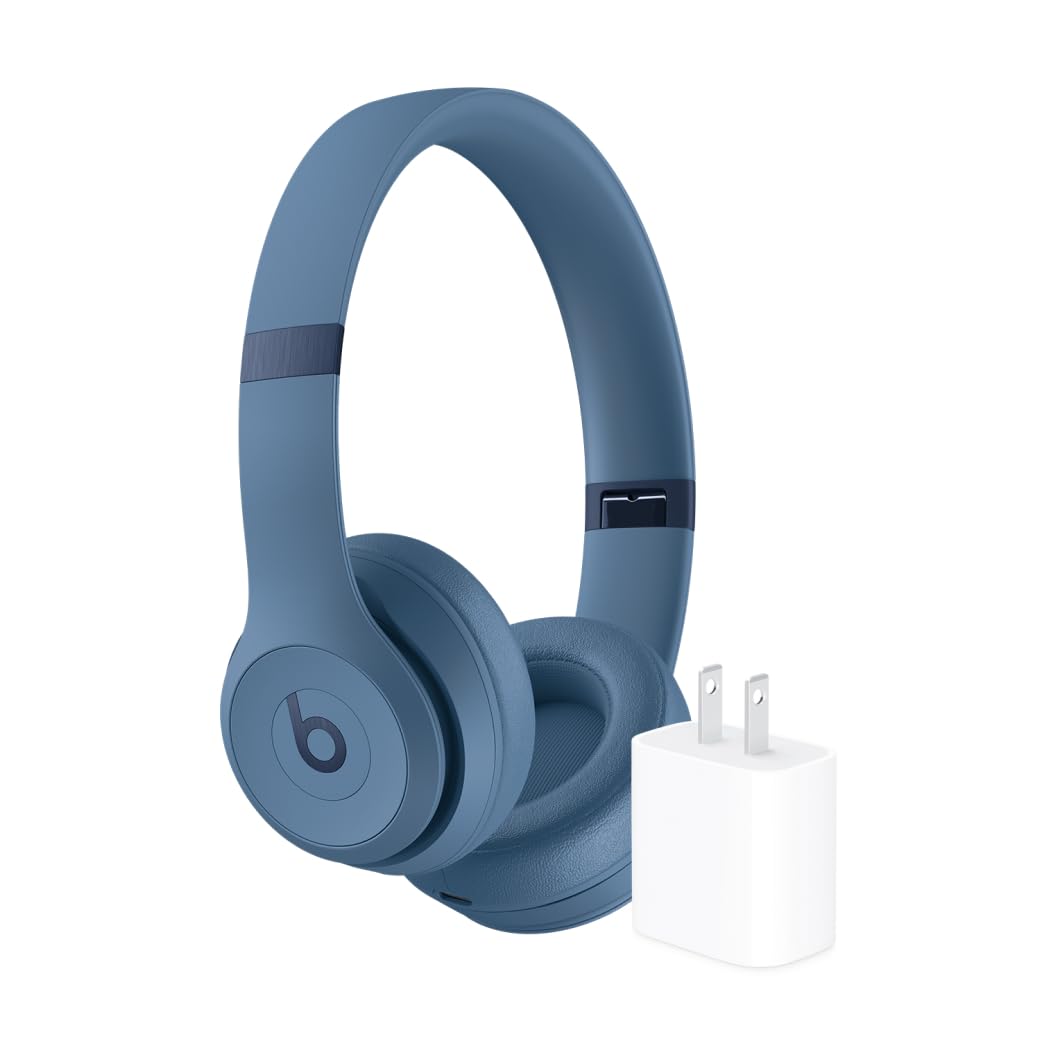 Beats Solo 4 - Wireless Bluetooth On-Ear Headphones, Apple & Android Compatible, Up to 50 Hours of Battery Life - Slate Blue