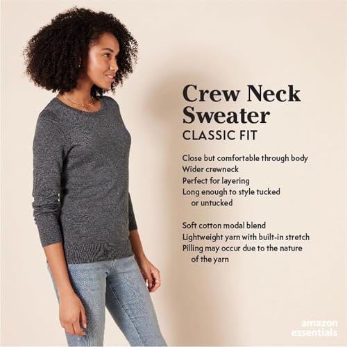 Amazon Essentials Women's Long-Sleeve Lightweight Crewneck Sweater (Available in Plus Size)