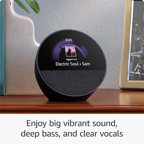 All-new Amazon Echo Spot (2024 release), Smart alarm clock with vibrant sound + Alexa, Ocean Blue