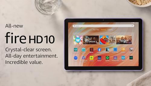 Amazon Fire HD 10 tablet (newest model) built for relaxation, 10.1" vibrant Full HD screen, octa-core processor, 3 GB RAM, 32 GB, Ocean