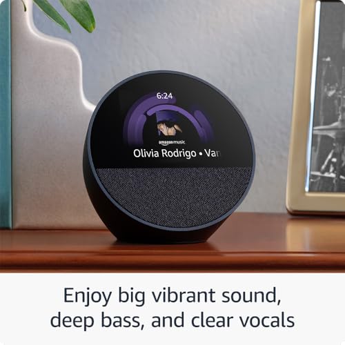 All-new Amazon Echo Spot (2024 release), Smart alarm clock with vibrant sound + Alexa, Ocean Blue