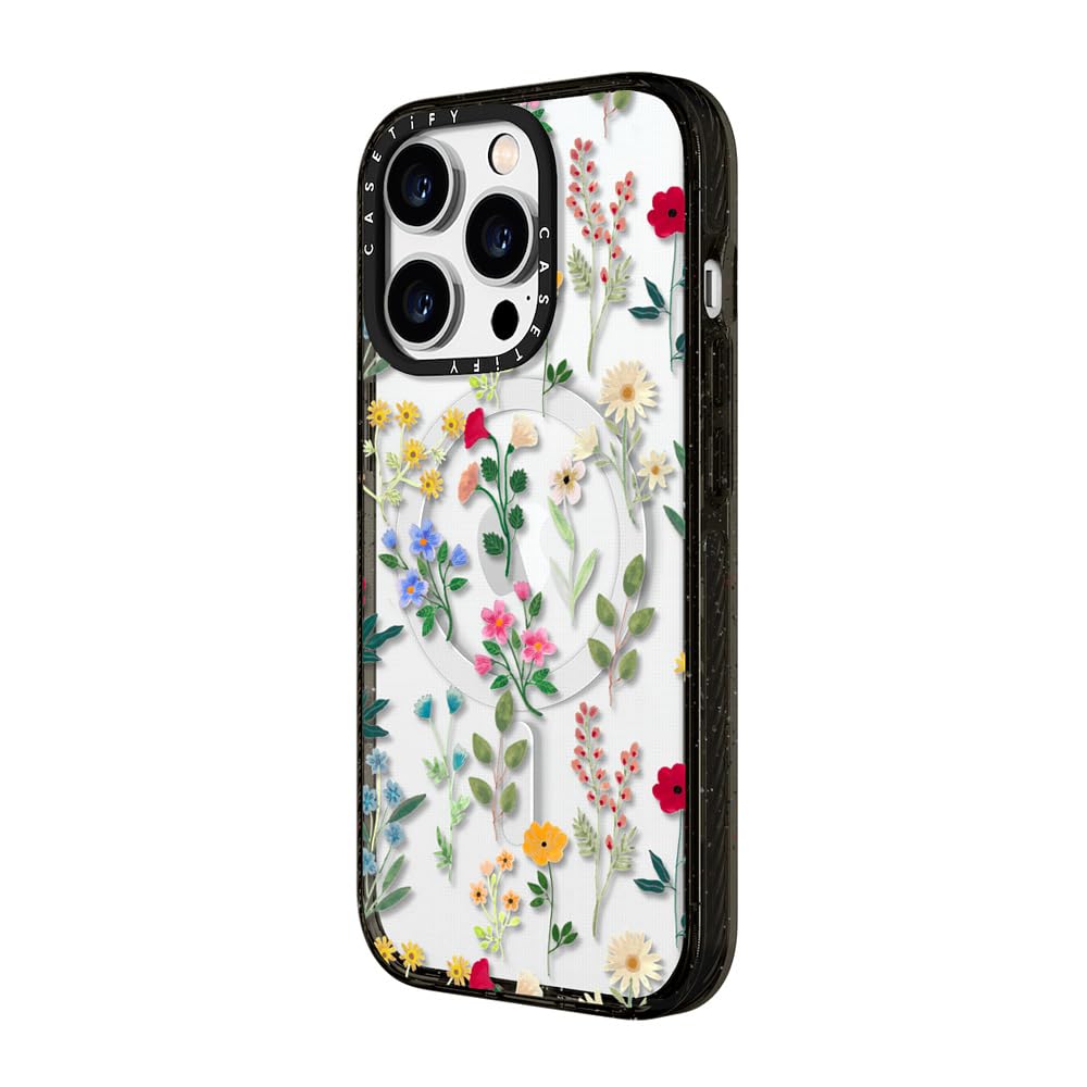 CASETiFY Impact Case for iPhone 15 Pro Max [4X Military Grade Drop Tested / 8.2ft Drop Protection/Compatible with Magsafe] - Cute Prints - Clear Polka Daub Hearts - Clear Black