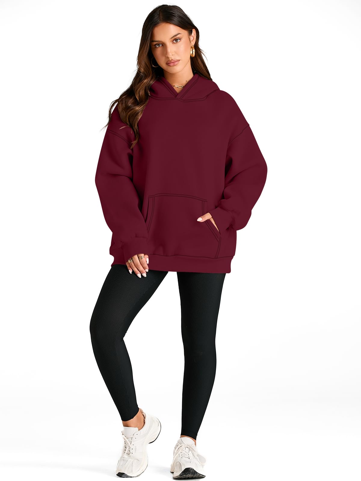 Trendy Queen Womens Oversized Hoodies Fleece Sweatshirts Long Sleeve Sweaters Pullover Fall Outfits Winter Clothes