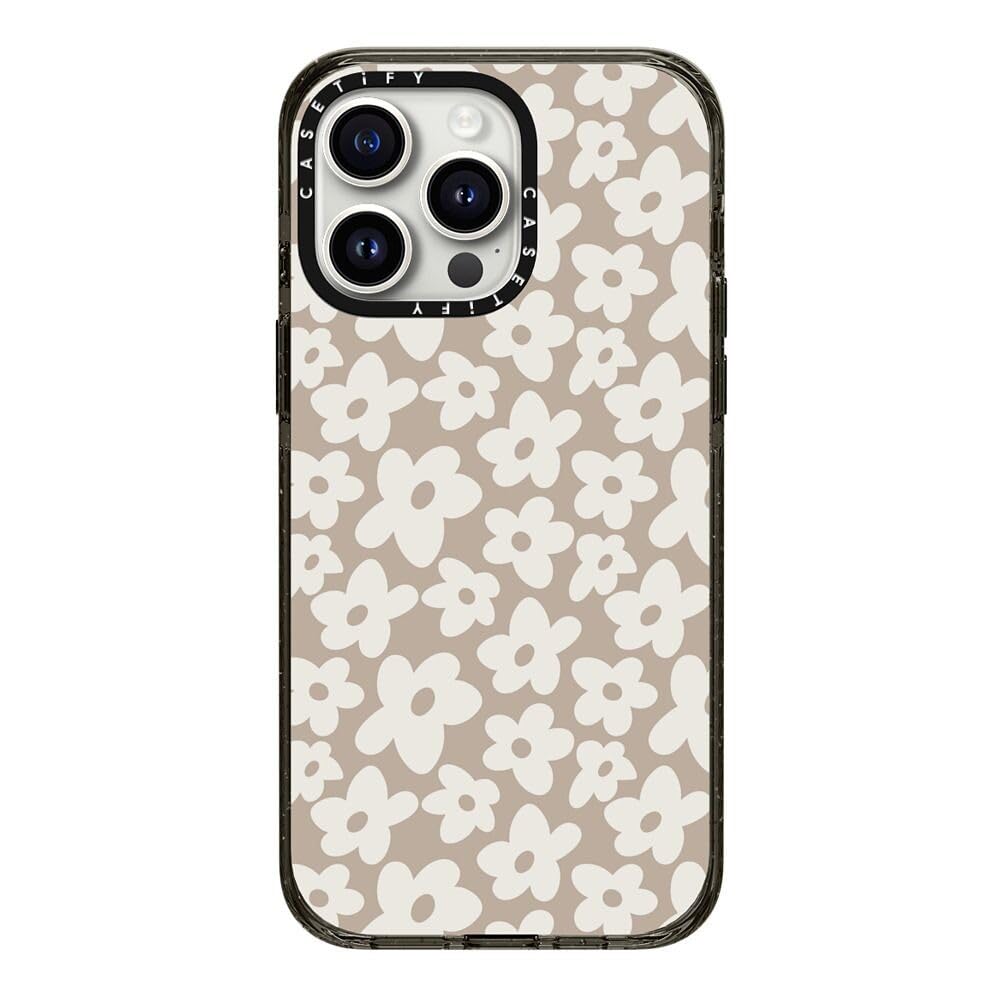 CASETiFY Impact Case for iPhone 15 Pro Max [4X Military Grade Drop Tested / 8.2ft Drop Protection/Compatible with Magsafe] - Cute Prints - Clear Polka Daub Hearts - Clear Black