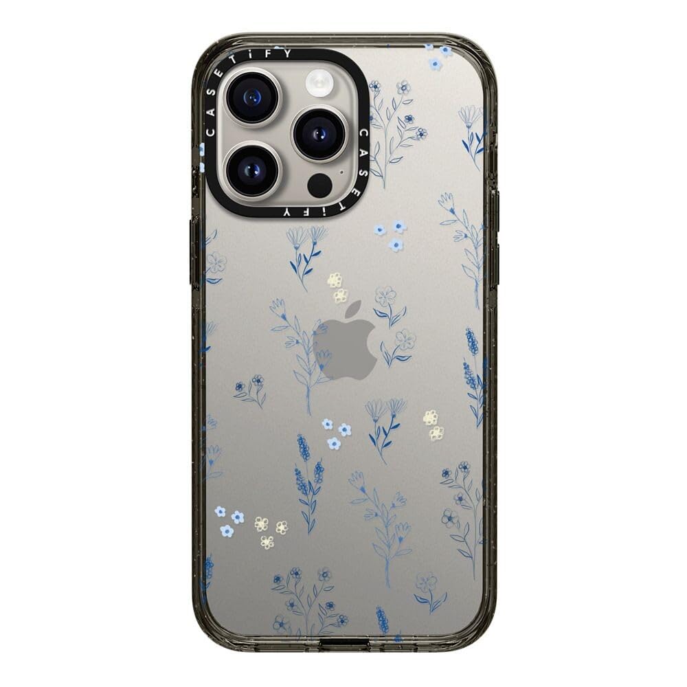 CASETiFY Impact Case for iPhone 15 Pro Max [4X Military Grade Drop Tested / 8.2ft Drop Protection/Compatible with Magsafe] - Cute Prints - Clear Polka Daub Hearts - Clear Black