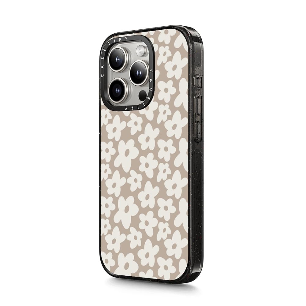 CASETiFY Impact Case for iPhone 15 Pro Max [4X Military Grade Drop Tested / 8.2ft Drop Protection/Compatible with Magsafe] - Cute Prints - Clear Polka Daub Hearts - Clear Black