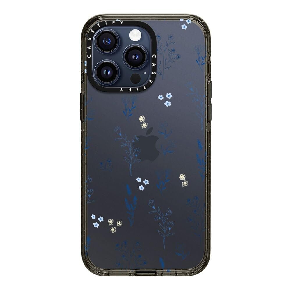 CASETiFY Impact Case for iPhone 15 Pro Max [4X Military Grade Drop Tested / 8.2ft Drop Protection/Compatible with Magsafe] - Cute Prints - Clear Polka Daub Hearts - Clear Black