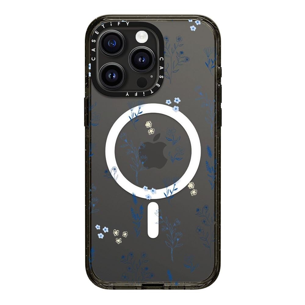 CASETiFY Impact Case for iPhone 15 Pro Max [4X Military Grade Drop Tested / 8.2ft Drop Protection/Compatible with Magsafe] - Cute Prints - Clear Polka Daub Hearts - Clear Black