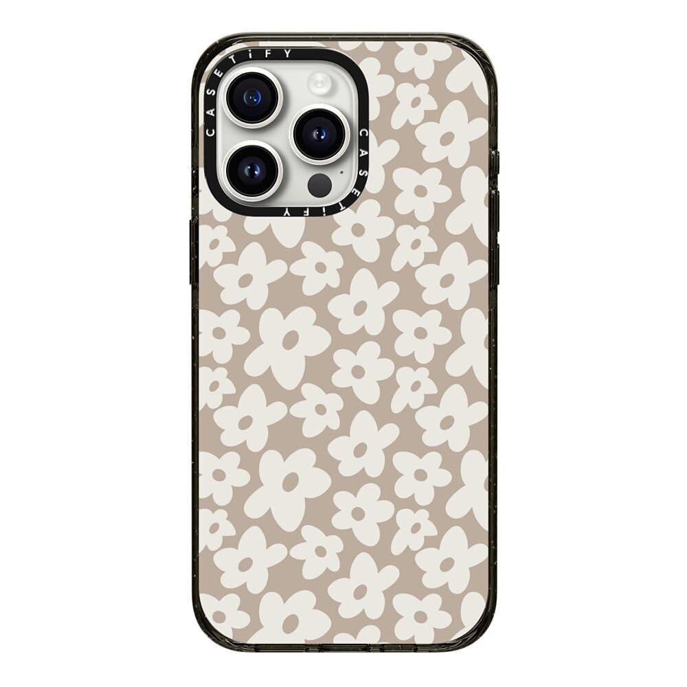 CASETiFY Impact Case for iPhone 15 Pro Max [4X Military Grade Drop Tested / 8.2ft Drop Protection/Compatible with Magsafe] - Cute Prints - Clear Polka Daub Hearts - Clear Black