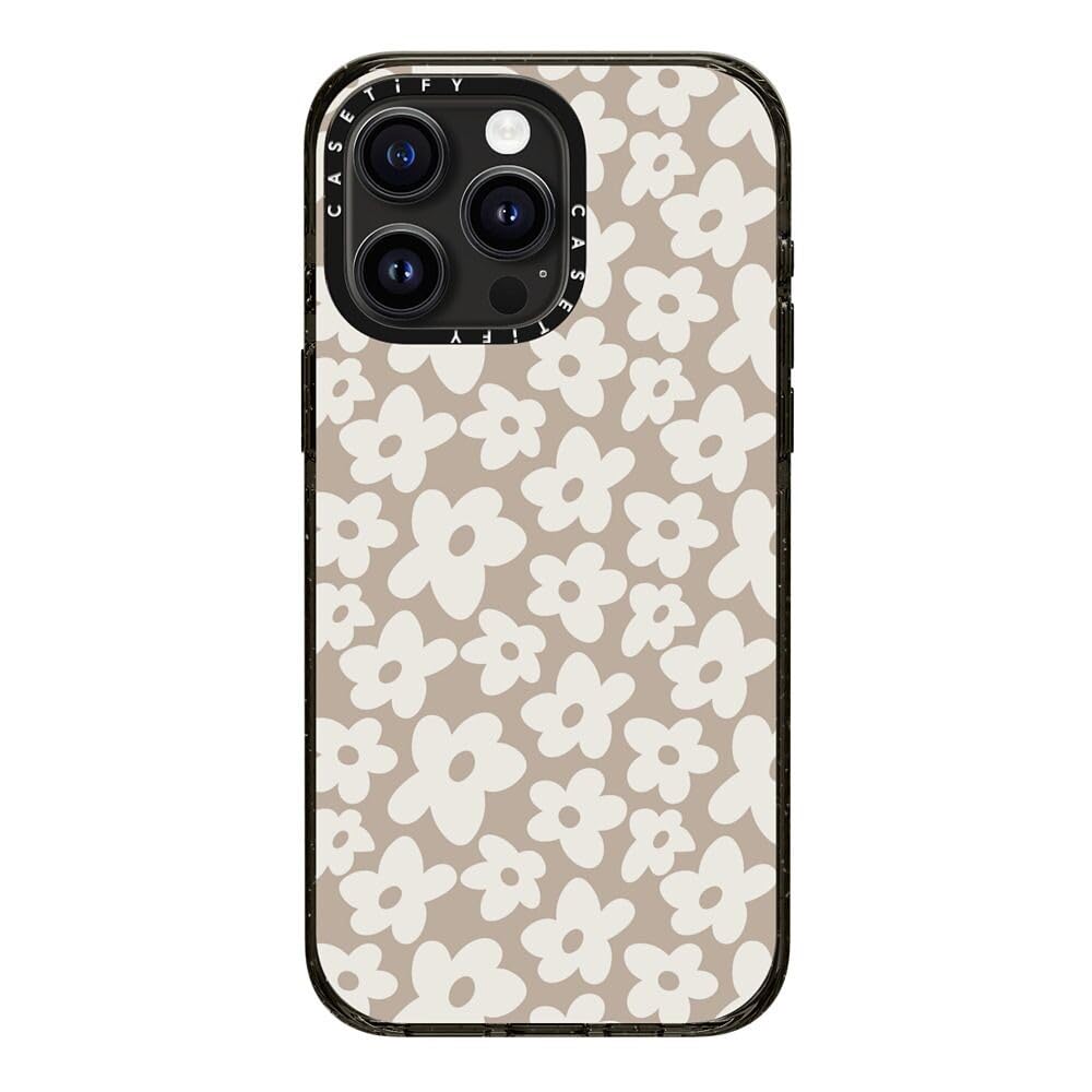 CASETiFY Impact Case for iPhone 15 Pro Max [4X Military Grade Drop Tested / 8.2ft Drop Protection/Compatible with Magsafe] - Cute Prints - Clear Polka Daub Hearts - Clear Black