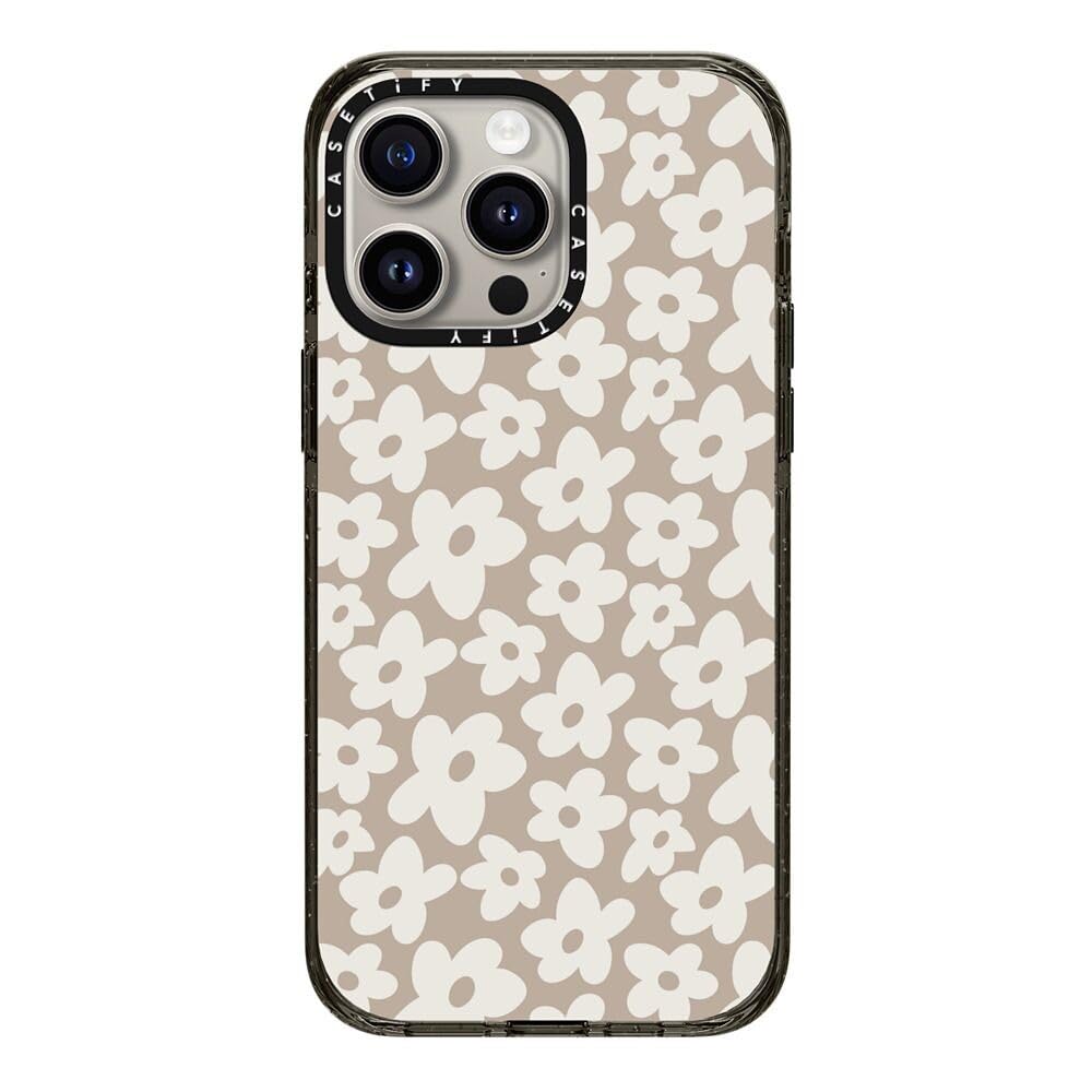 CASETiFY Impact Case for iPhone 15 Pro Max [4X Military Grade Drop Tested / 8.2ft Drop Protection/Compatible with Magsafe] - Cute Prints - Clear Polka Daub Hearts - Clear Black