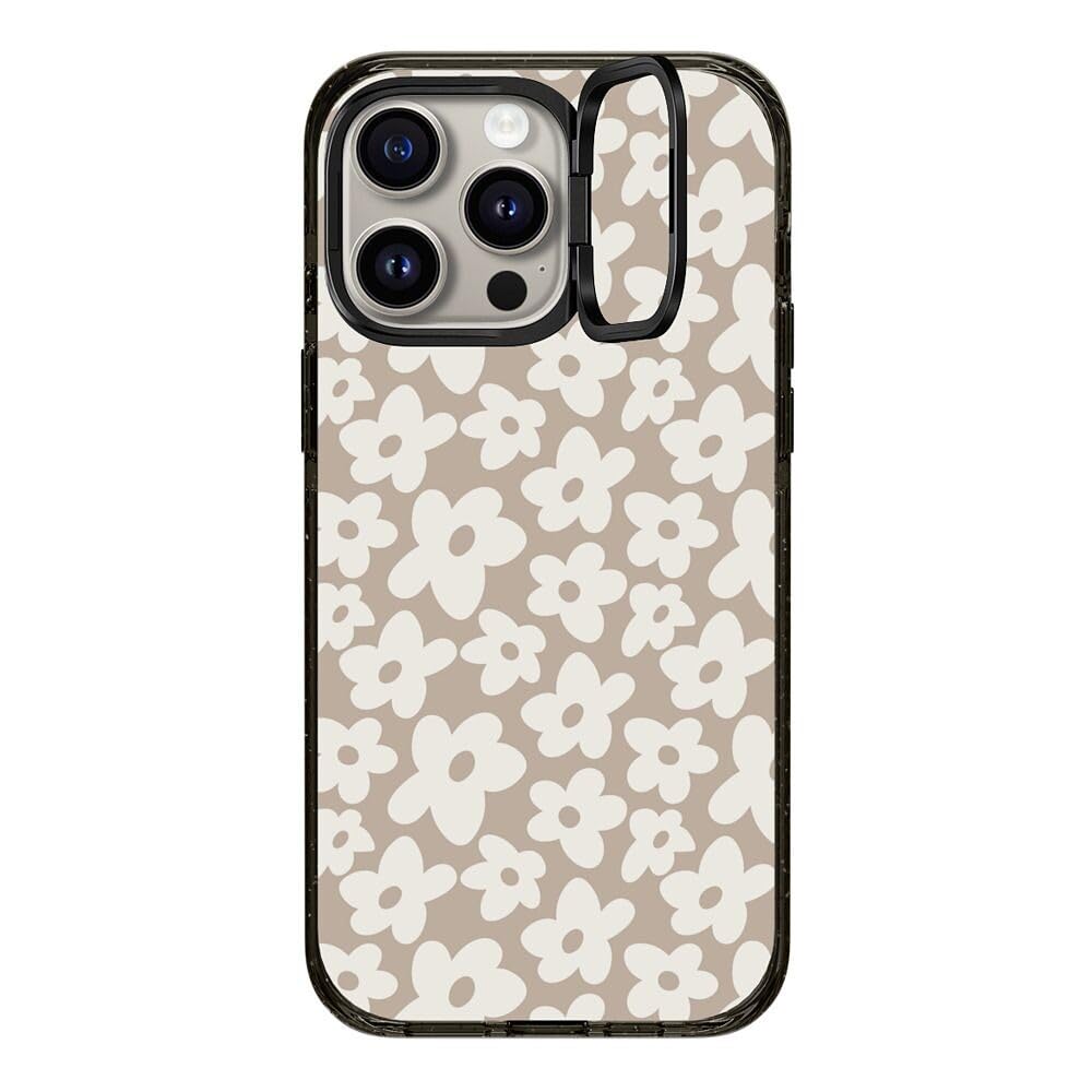 CASETiFY Impact Case for iPhone 15 Pro Max [4X Military Grade Drop Tested / 8.2ft Drop Protection/Compatible with Magsafe] - Cute Prints - Clear Polka Daub Hearts - Clear Black