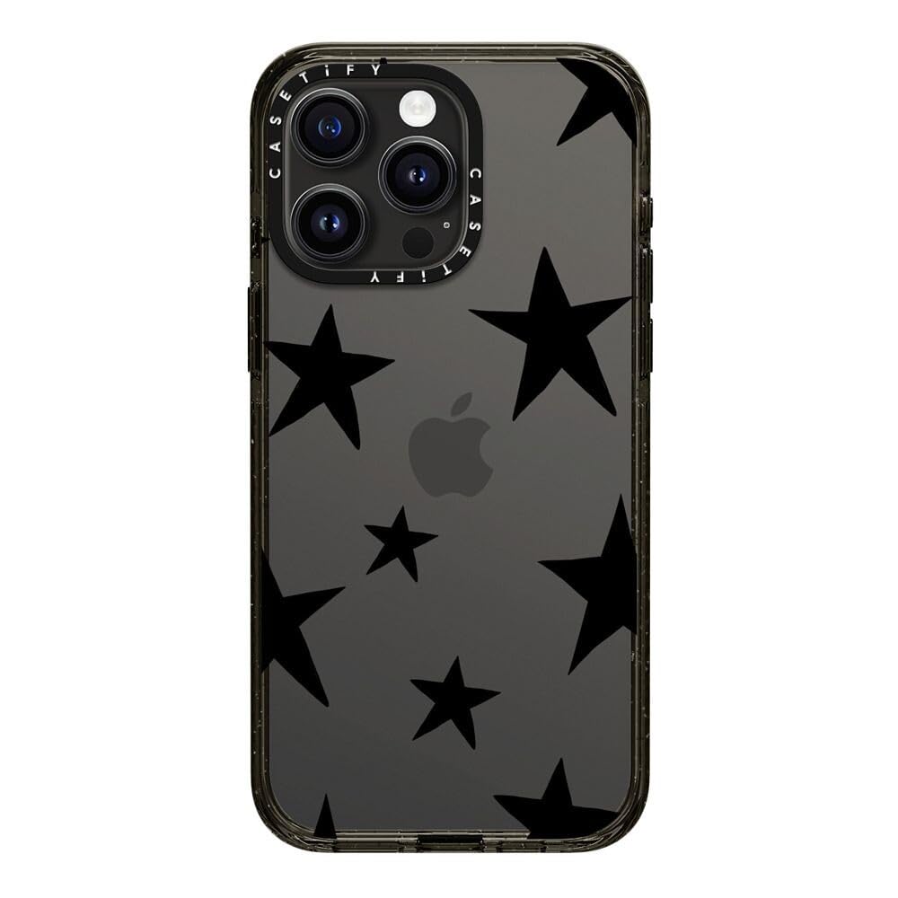 CASETiFY Impact Case for iPhone 15 Pro Max [4X Military Grade Drop Tested / 8.2ft Drop Protection/Compatible with Magsafe] - Cute Prints - Clear Polka Daub Hearts - Clear Black