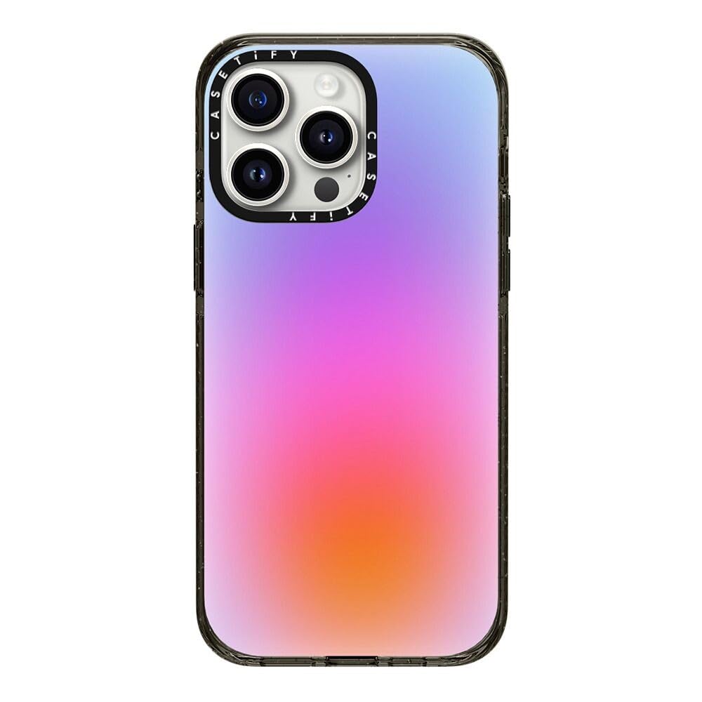 CASETiFY Impact Case for iPhone 15 Pro Max [4X Military Grade Drop Tested / 8.2ft Drop Protection/Compatible with Magsafe] - Cute Prints - Clear Polka Daub Hearts - Clear Black