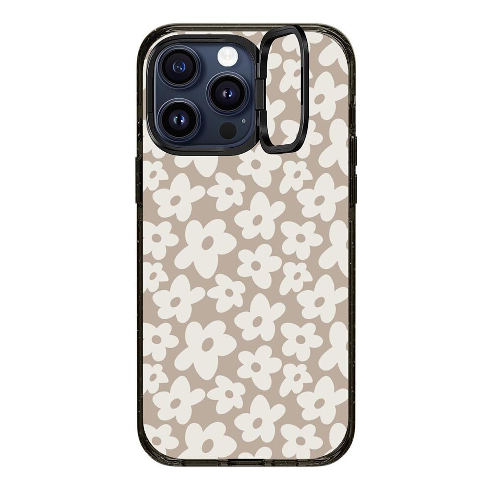 CASETiFY Impact Case for iPhone 15 Pro Max [4X Military Grade Drop Tested / 8.2ft Drop Protection/Compatible with Magsafe] - Cute Prints - Clear Polka Daub Hearts - Clear Black