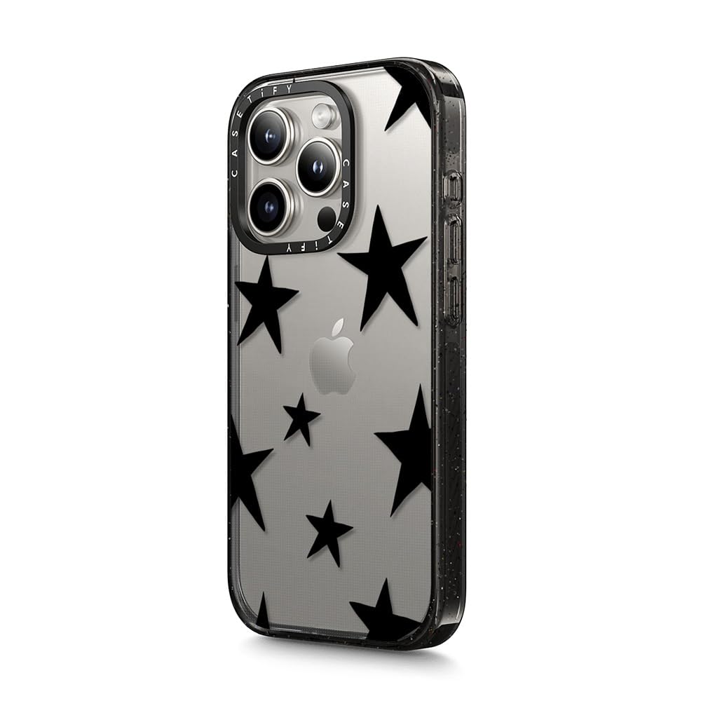 CASETiFY Impact Case for iPhone 15 Pro Max [4X Military Grade Drop Tested / 8.2ft Drop Protection/Compatible with Magsafe] - Cute Prints - Clear Polka Daub Hearts - Clear Black