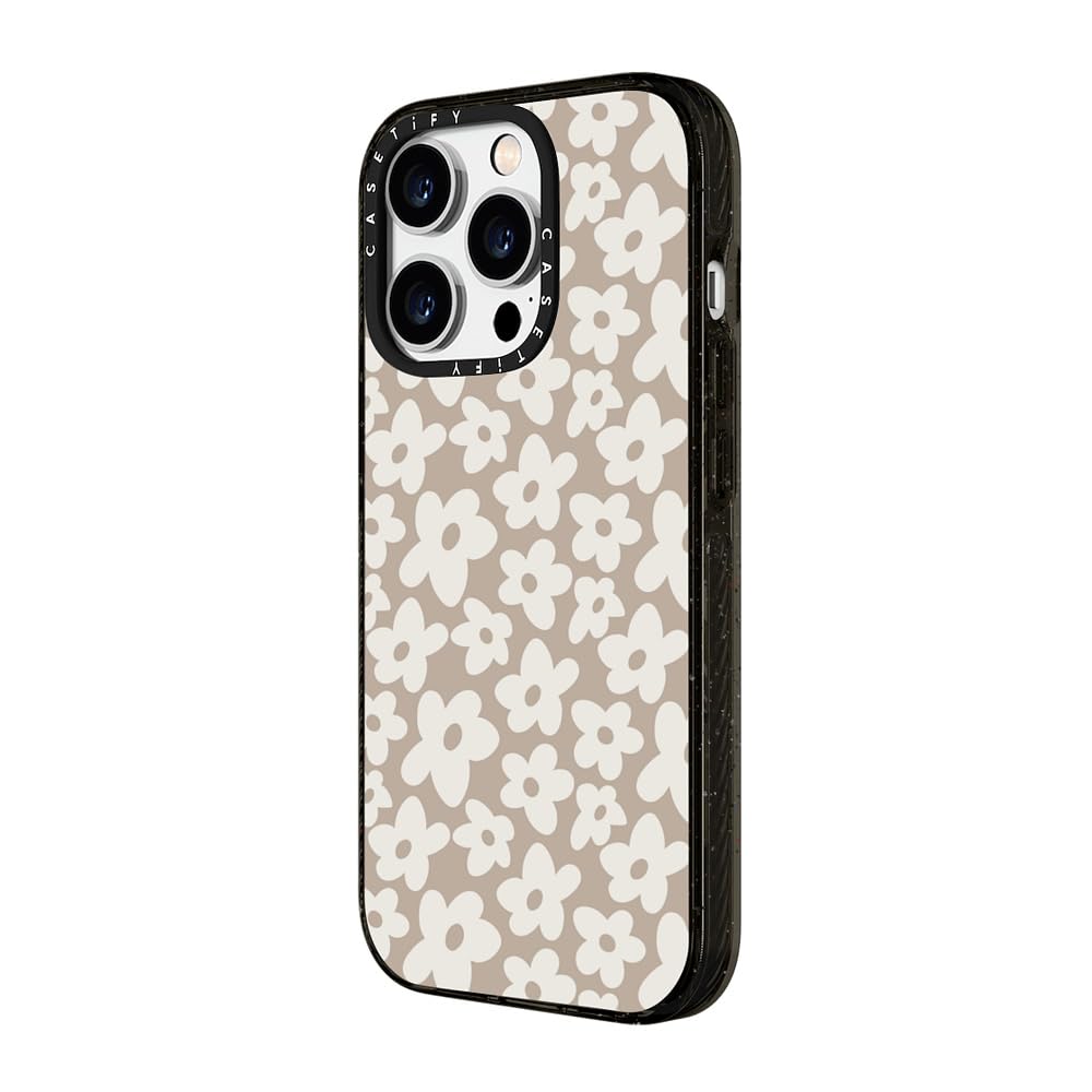 CASETiFY Impact Case for iPhone 15 Pro Max [4X Military Grade Drop Tested / 8.2ft Drop Protection/Compatible with Magsafe] - Cute Prints - Clear Polka Daub Hearts - Clear Black