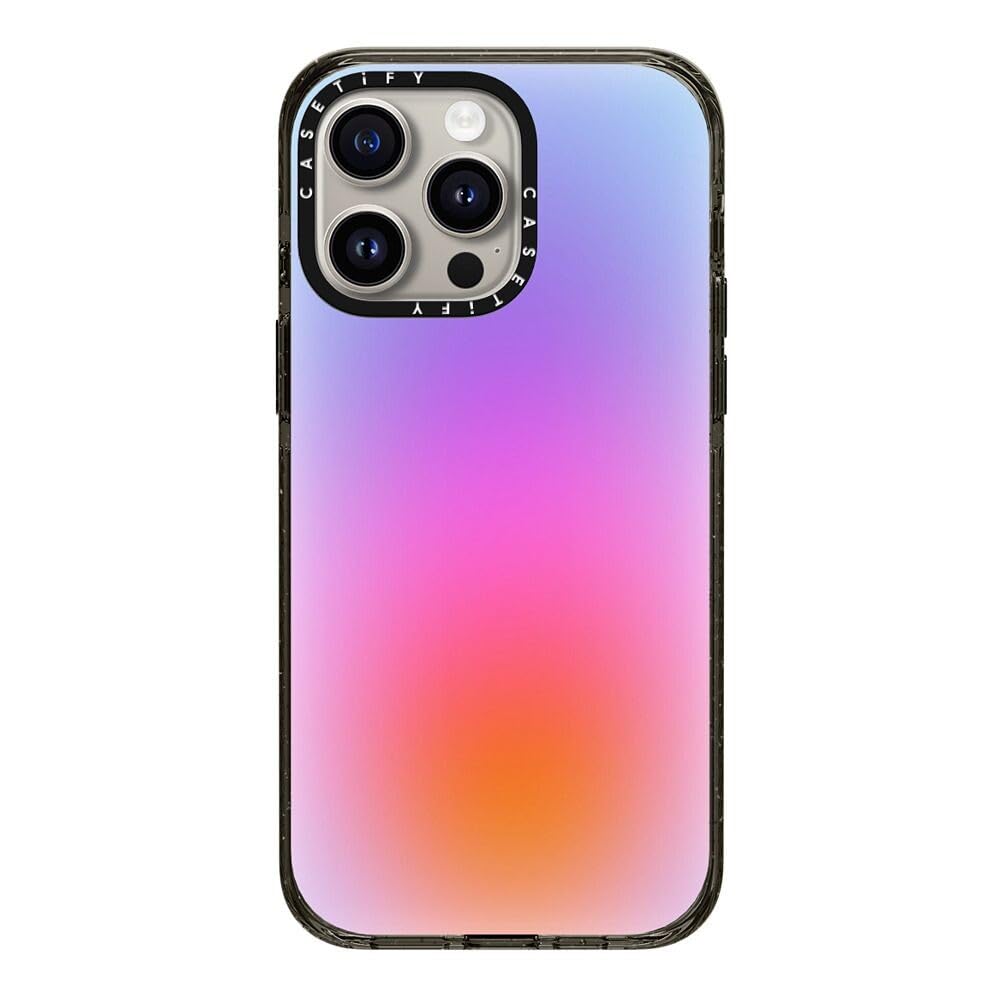 CASETiFY Impact Case for iPhone 15 Pro Max [4X Military Grade Drop Tested / 8.2ft Drop Protection/Compatible with Magsafe] - Cute Prints - Clear Polka Daub Hearts - Clear Black