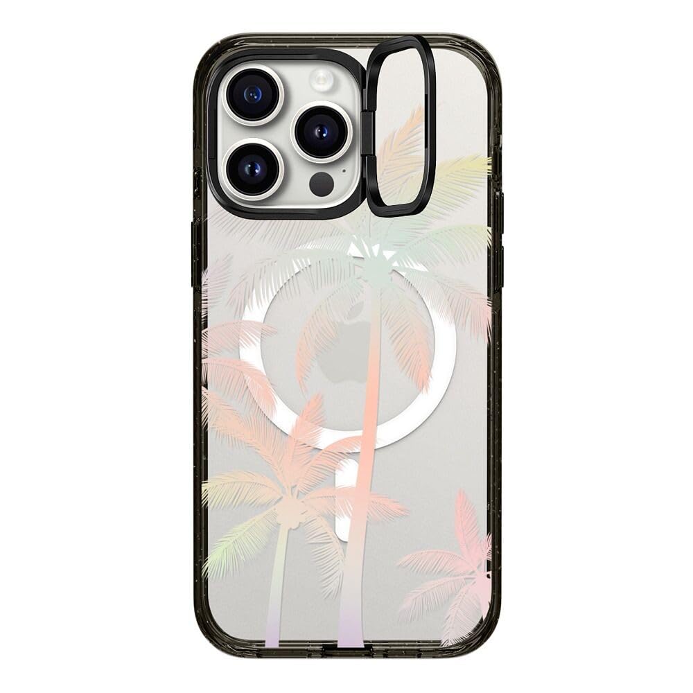 CASETiFY Impact Case for iPhone 15 Pro Max [4X Military Grade Drop Tested / 8.2ft Drop Protection/Compatible with Magsafe] - Cute Prints - Clear Polka Daub Hearts - Clear Black