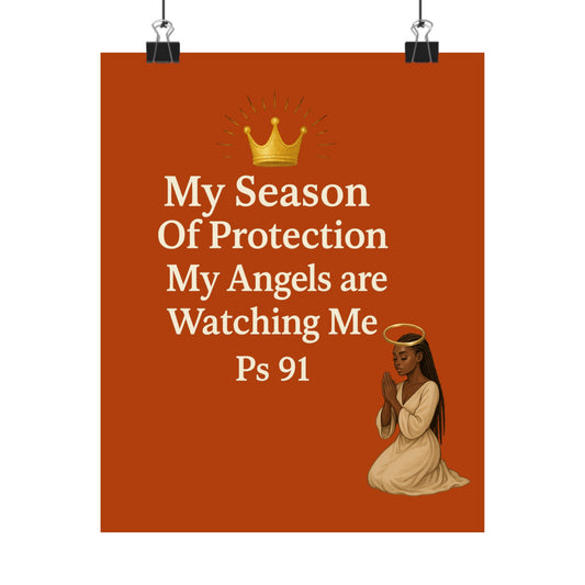 Spiritual Matte Vertical Posters | Angel Protection Decor, Motivational Wall Art, Christian Home Decor, Gift for Faith, Psalm 91 Printing