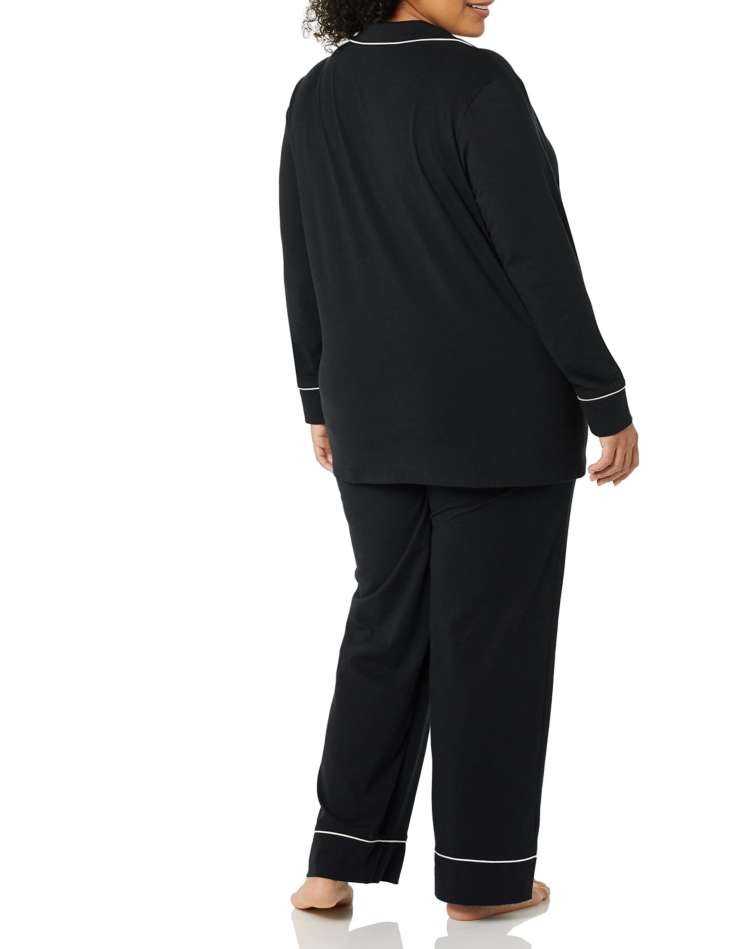 Amazon Essentials Women's Cotton Modal Long-Sleeve Shirt and Full-Length Bottom Pajama Set