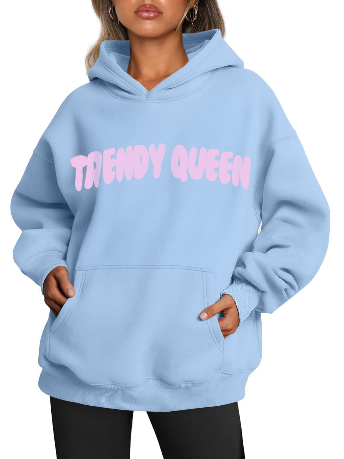 Trendy Queen Womens Oversized Hoodies Fleece Sweatshirts Long Sleeve Sweaters Pullover Fall Outfits Winter Clothes