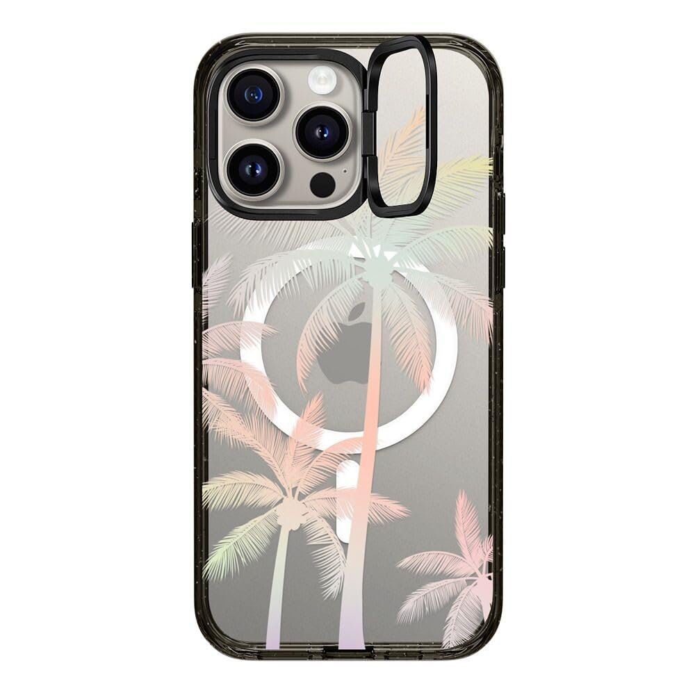 CASETiFY Impact Case for iPhone 15 Pro Max [4X Military Grade Drop Tested / 8.2ft Drop Protection/Compatible with Magsafe] - Cute Prints - Clear Polka Daub Hearts - Clear Black