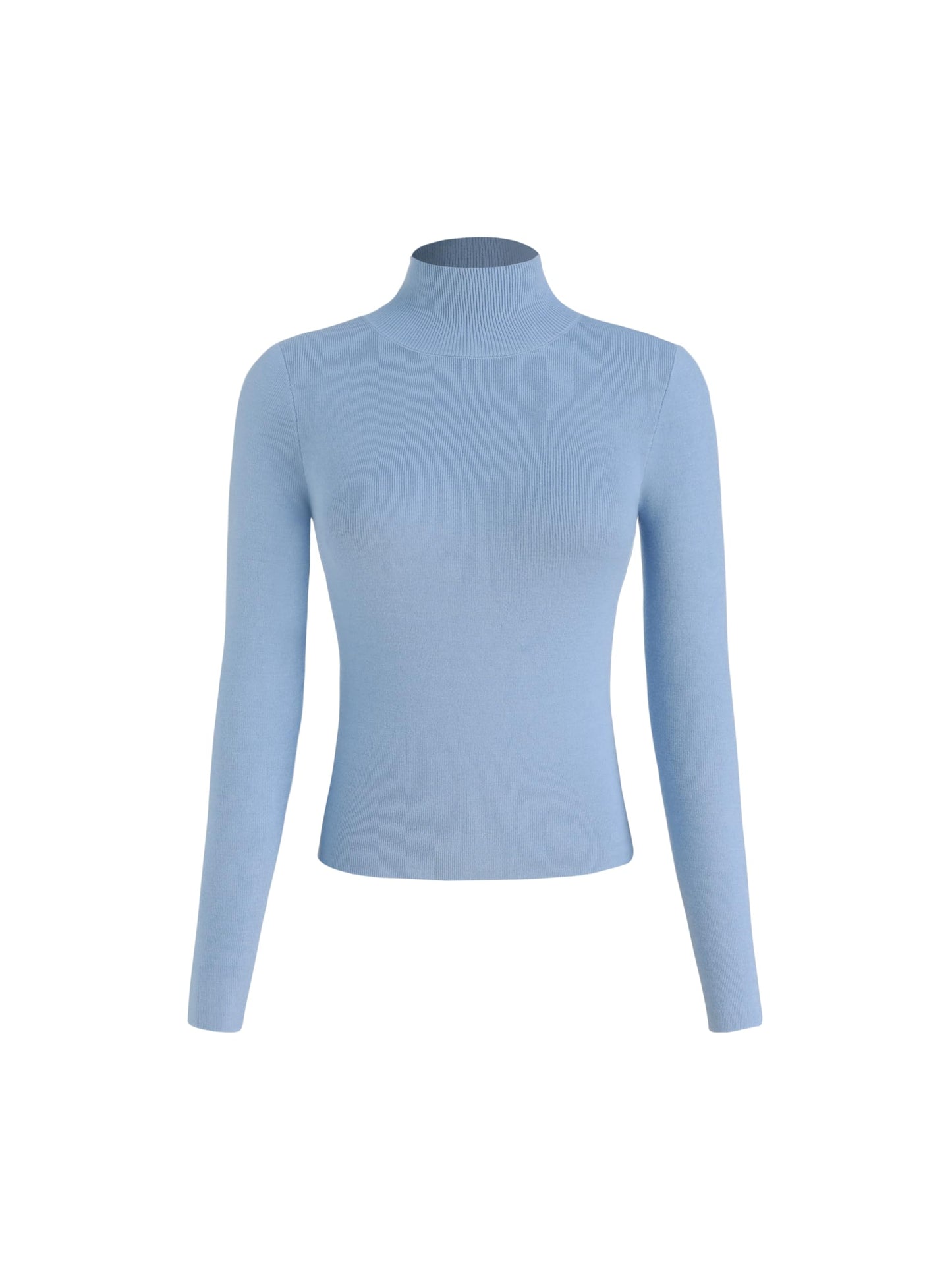 CIDER Mock Turtleneck Tops for Women Ribbed Knit Long Sleeve Slim Fitted Fall Solid Sweater T Shirts