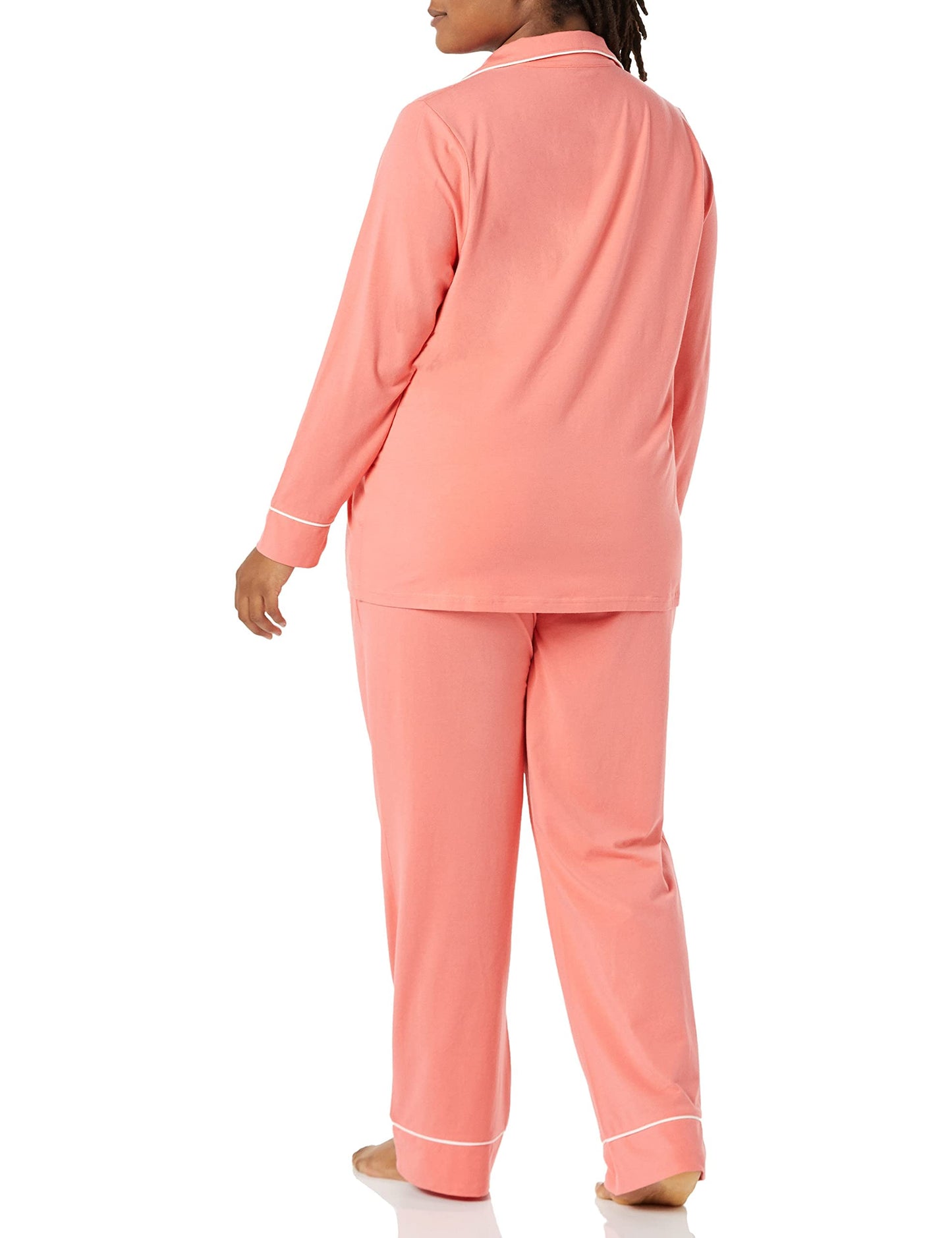 Amazon Essentials Women's Cotton Modal Long-Sleeve Shirt and Full-Length Bottom Pajama Set