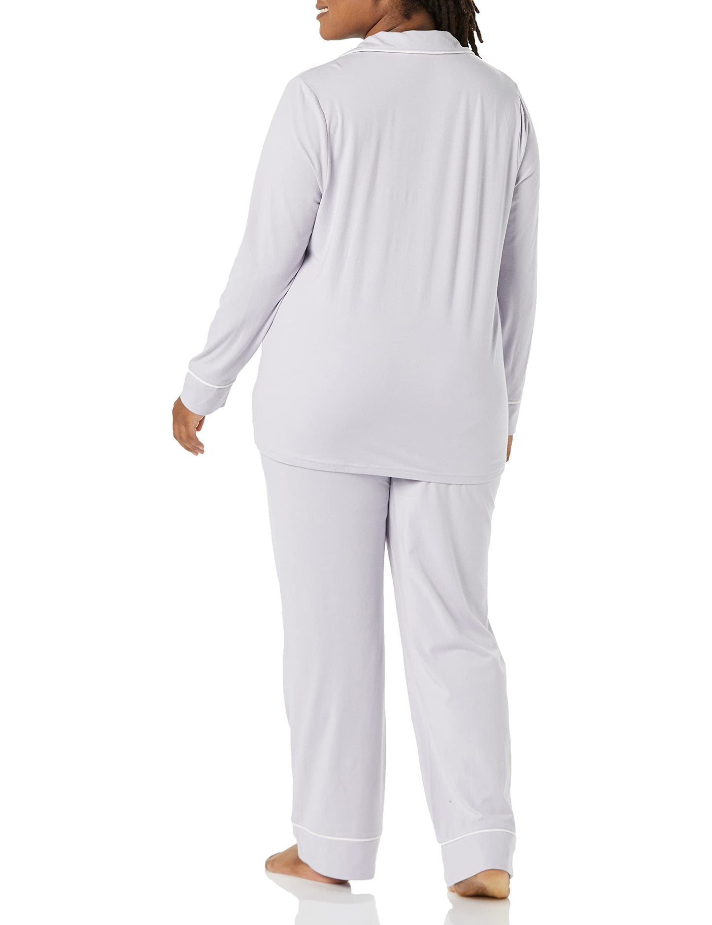 Amazon Essentials Women's Cotton Modal Long-Sleeve Shirt and Full-Length Bottom Pajama Set