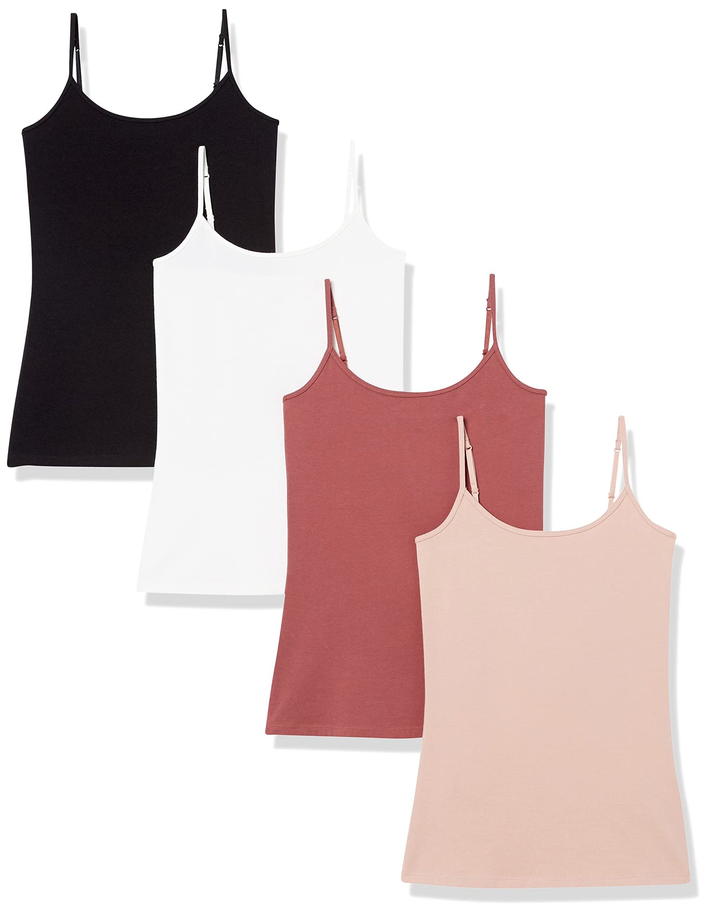 Amazon Essentials Women's Slim-Fit Camisole, Pack of 4