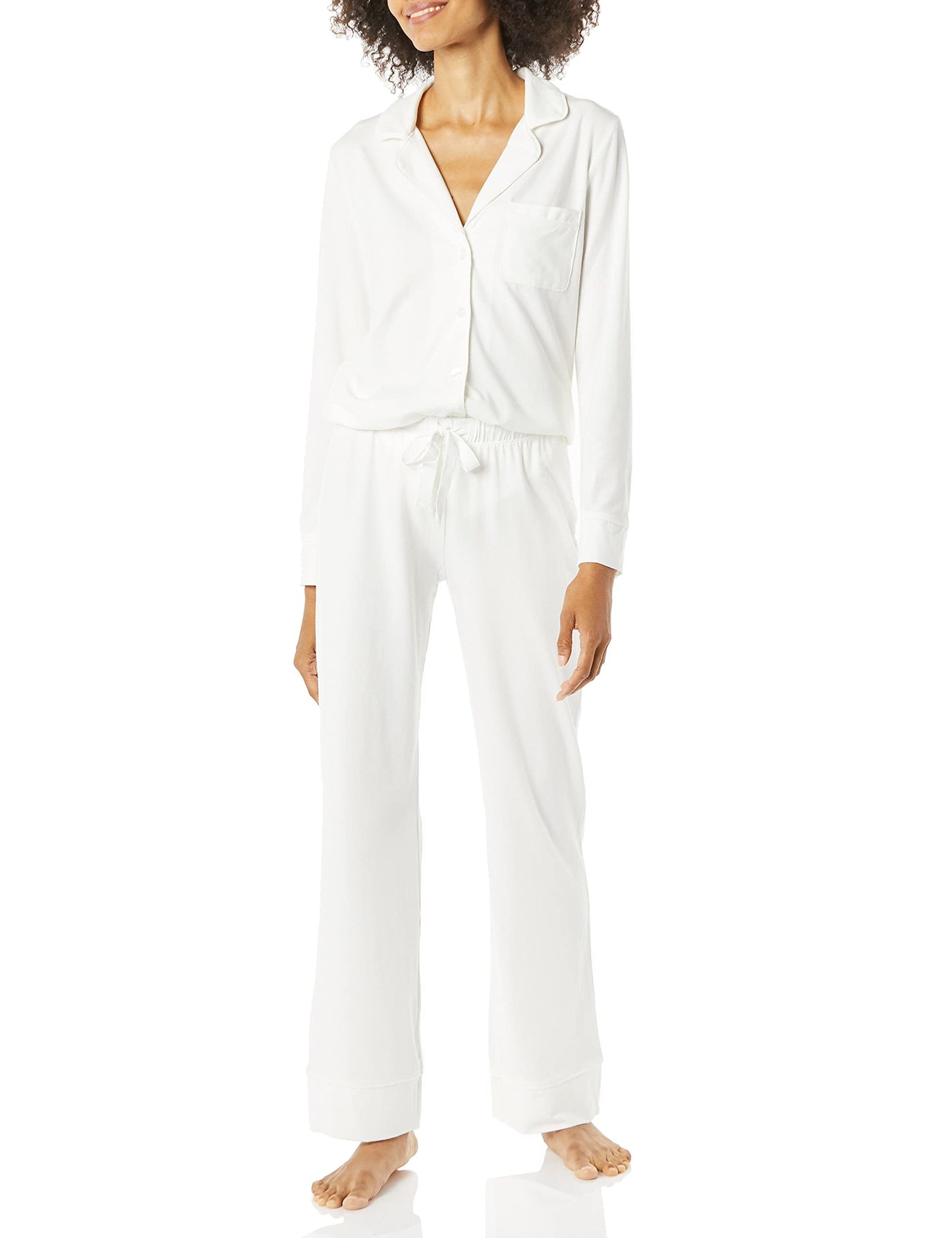 Amazon Essentials Women's Cotton Modal Long-Sleeve Shirt and Full-Length Bottom Pajama Set