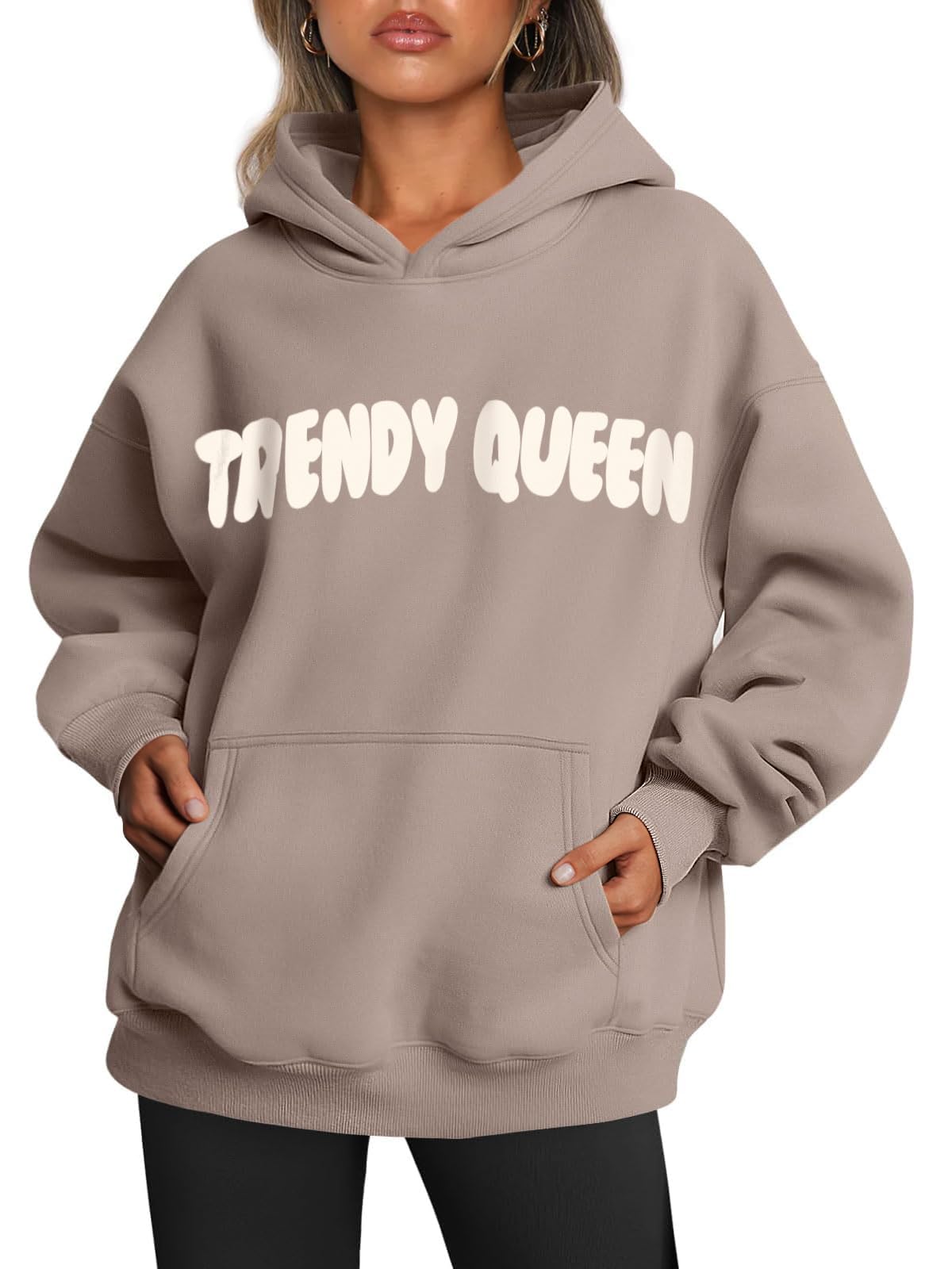 Trendy Queen Womens Oversized Hoodies Fleece Sweatshirts Long Sleeve Sweaters Pullover Fall Outfits Winter Clothes