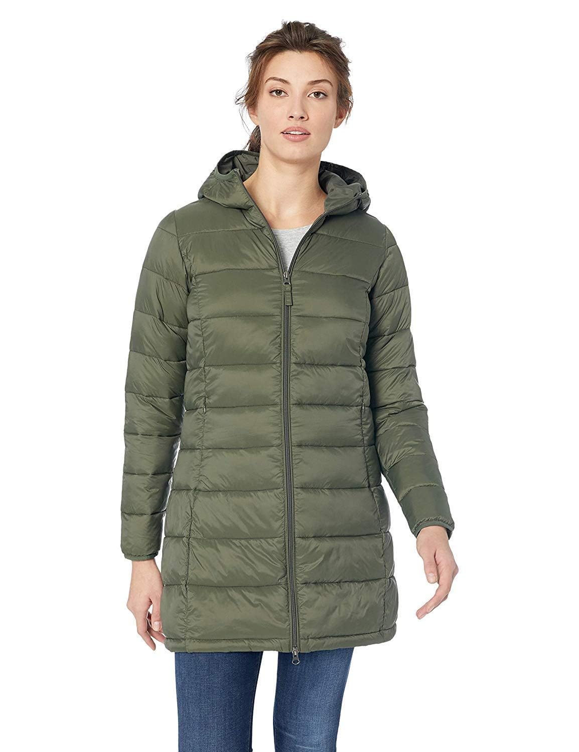 Amazon Essentials Women's Lightweight Water-Resistant Hooded Puffer Coat (Available in Plus Size)